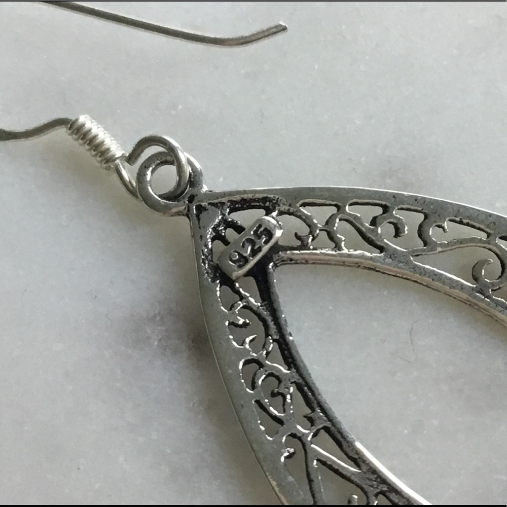 .925 Sterling Silver Filigree Earrings - Picture 16 of 16